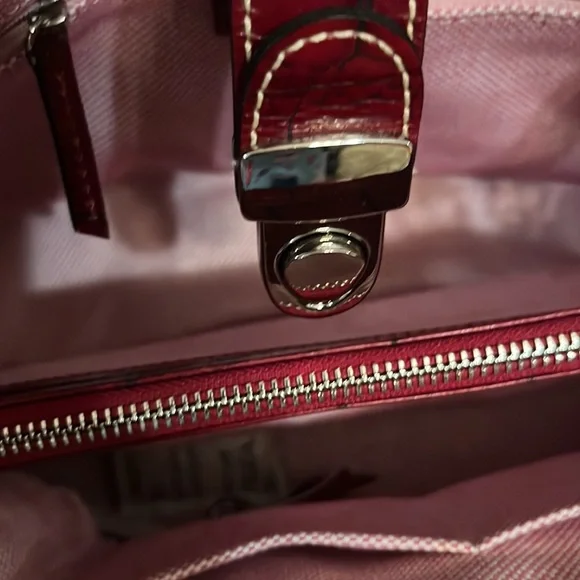 Dooney and Bourne Croc Embossed! Brand New with Tags! Crimson Color! - Picture 5 of 9